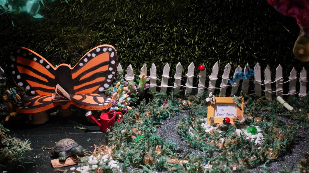 Some miniatures in a garden