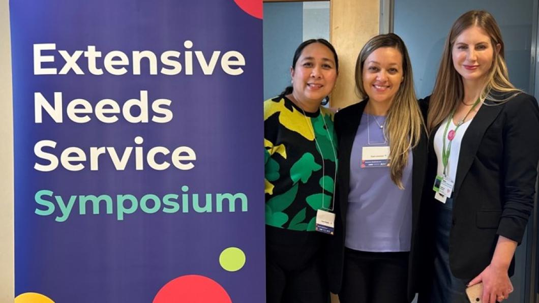 ENS tri-org leads: Karen Margallo who is director of child and family community integrated care at McMaster Children’s Hospital, Taylor Johansen, director of neurodevelopmental health at CHEO, Kathryn Decker, senior director of ENS and inclusion programs, Holland Bloorview