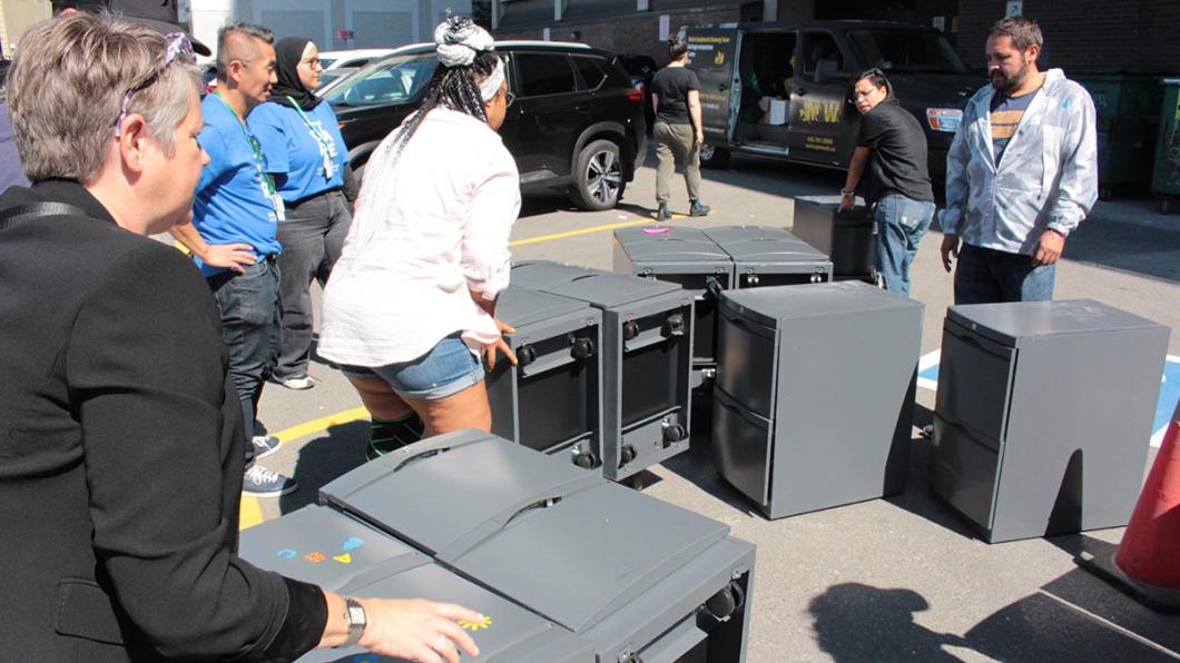 Some people moving old furnitures