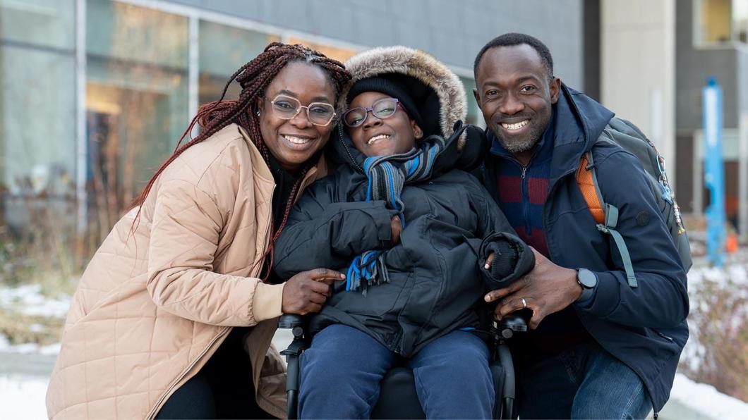 A happy family with their smile on
