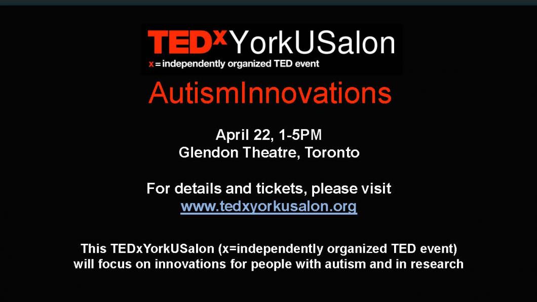 Autism Innovations at TEDxYorkUSalon on April 22