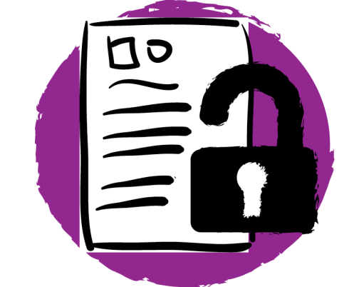Paper with a unlocked lock over it 
