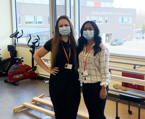 Jessica with another Teaching & Learning student in one of the therapy rooms. 