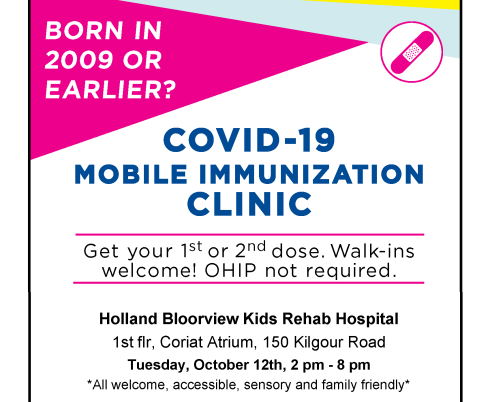 Holland Bloorview vaccination clinic poster