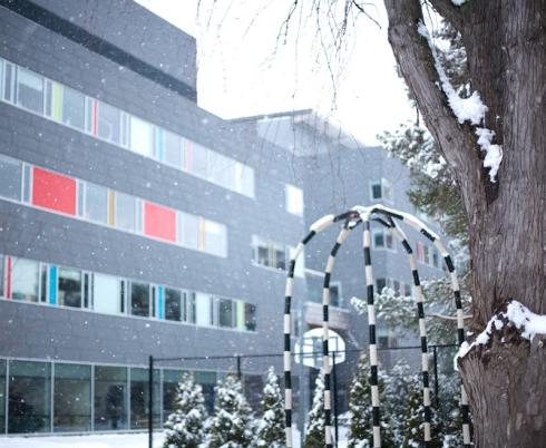 Holland Bloorview exterior on a snowy day