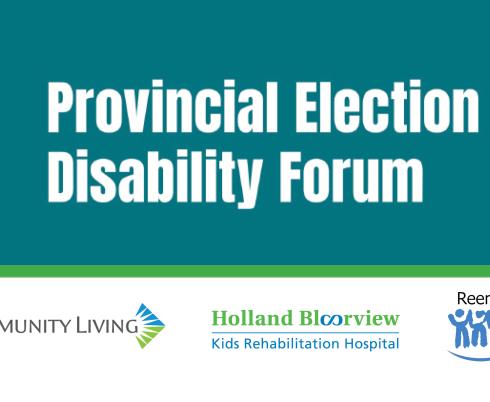 Blue banner with white text reading provincial election disability forum