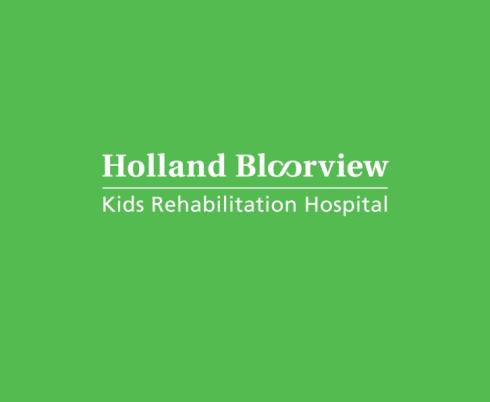 White Holland Bloorview logo in green background