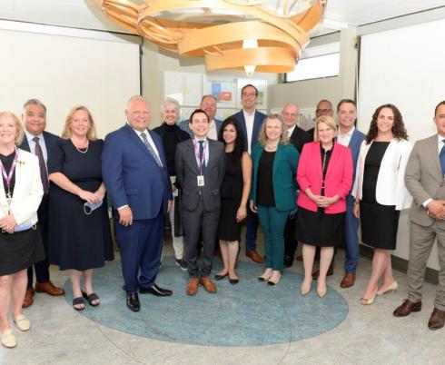 The Children’s Health Coalition CEOs stand alongside Premier Doug Ford, Minister Sylvia Jones, Minister Michael Parsa and other government officials in Ottawa.