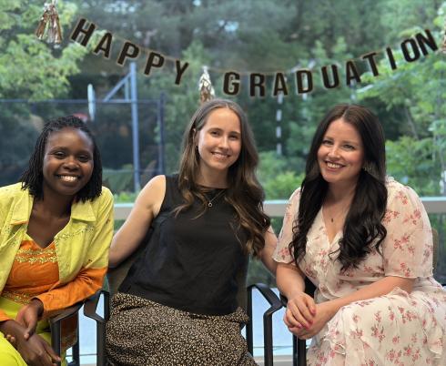 group of residents and fellows celebrating their graduation 