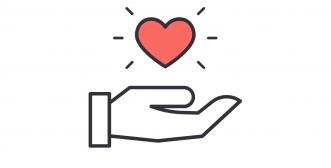 Hand with heart above it