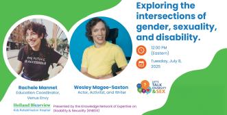 A poster featuring 2 speakers in an event