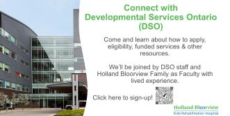 Come and learn about how to apply, eligibility, funded services & other resources. We'll be joined by DSO staff and Holland Bloorview Family Leader with lived experiences.